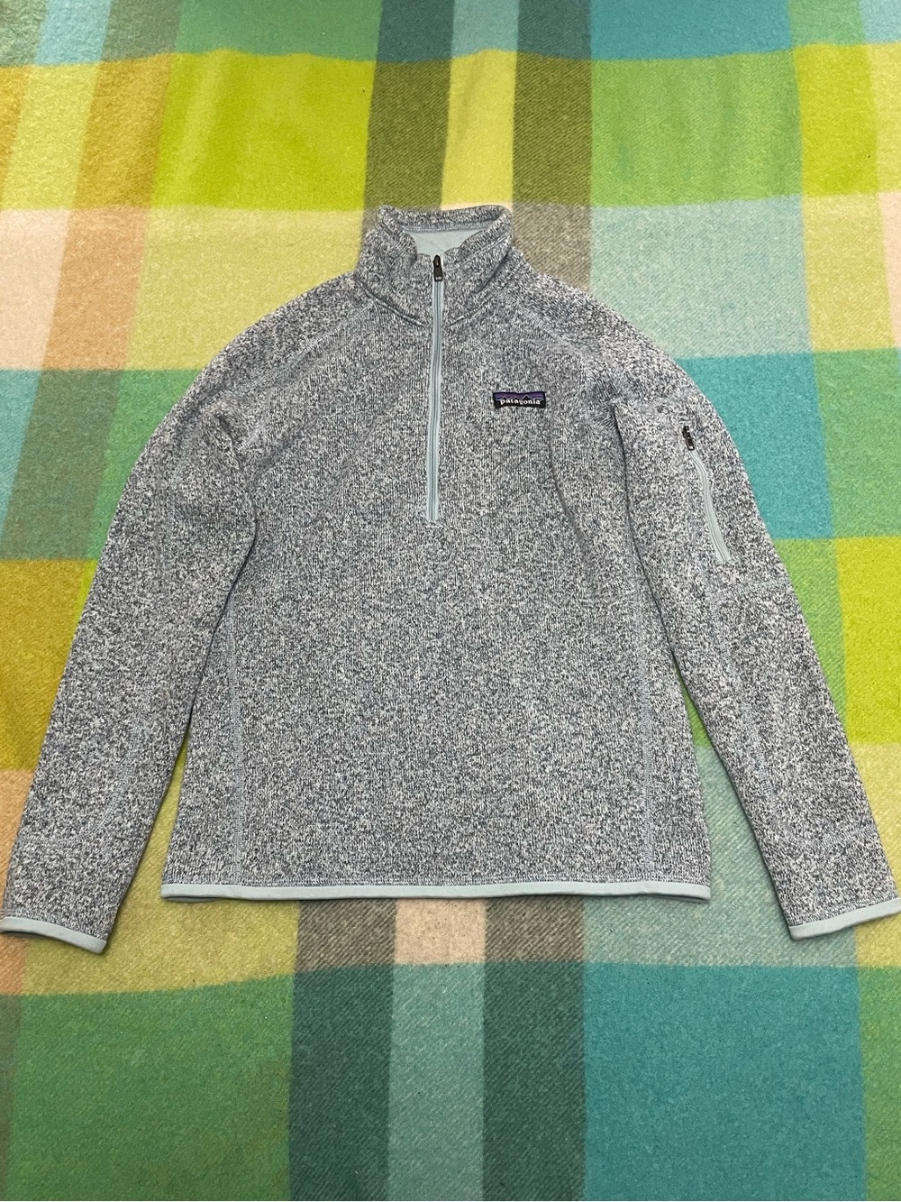 Patagonia better sweater blue quarter zip fleece